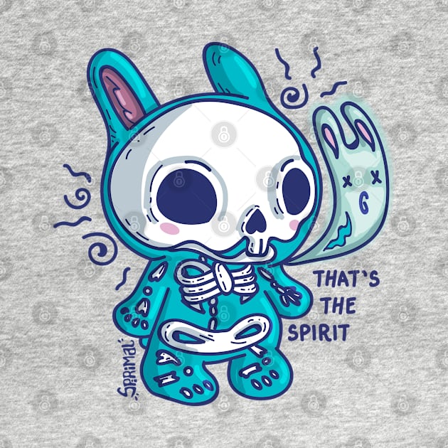 Kawaii Cute bunny skeleton with spirit. That's the spirit by SPIRIMAL